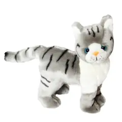 Galaxy - Grey Tabby Plush Kitten (10 Inches Standing, 12 Inches Long)