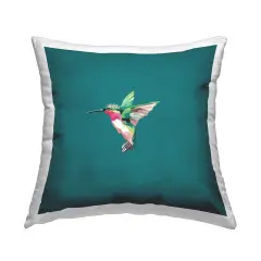 Hummingbird Wearing Crown Design by Amelia Noyes Throw Pillow 