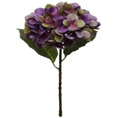 17.75" Artificial Purple Hydrangea Stem with 8" Bloom &ndash; Lifelike