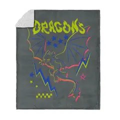 Universal How to Train Your Dragon Silk Touch Sherpa Throw Blanket Neon Dragon