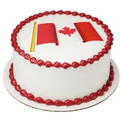 Canadian Flag PhotoCake&reg; Edible Cake Topper Icing Image for 6 inch Round cake or larger