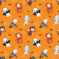Harvey Comics Casper Costumes Orange Cotton Fabric by the Yard