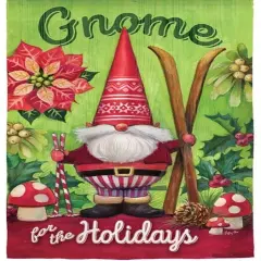 Gnome For The Holidays Garden Flag