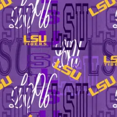 Licensed NCAA Louisiana State University Letters Cotton Fabric by the Yard