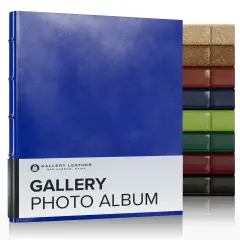 Gallery Leather Photo Album 4x6-3 Ring Binder Photo Album, 60 Pages for 120 Photos, Fillable, Can Fit 8x10 and 5x7 Photos, Handcrafted - 11.75 x 10.5 " Acadia Malibu