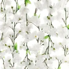 4.5-Foot White Cherry Blossom Garland - Set of 12 Lifelike Silk Flowers & Foliage, Ideal Spring Garlands for Party, Event, Home & Office Decor - Floral Home by Artificial Flowers