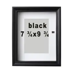 7 &frac34;x9 &frac34;" Black Frame with Acid-Free Mat &ndash; Deep Design for Hanging or Standing, Front Plastic Protection