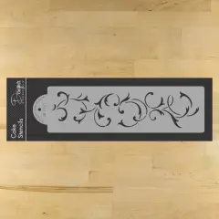 French Swirl Cake Stencil Side | C767 by Designer Stencils | Cake Decorating Tools |