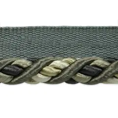 5 yards of Lanier 3/8" Twisted Lip Cord Trim | 5 yard cut Gray Multi