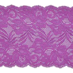 5 Yards of Brea 5 1/2" Stretch Raschel Lace Trim | 5 yard cut Purple