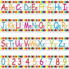 12 Pcs Self Adhesive Alphabet Number Line for Classroom