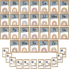 37pcs Boho Alphabet Line Bulletin Board Set