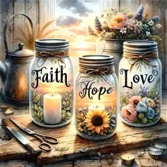 Faith, Hope, Love Diamond Art Kits for Adults