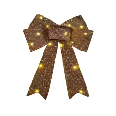 3 Pieces Pre Lit Christmas Bows Festive Holiday Decorations