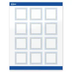 Avery Printable Square Labels, Gold Dots with Blue Border, 2" x 2", Glossy White Square Labels, Permanent, Laser/Inkjet, 120ct, Great for Product Labels