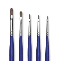 Blick Scholastic Red Sable Brush Set - Filbert, Long Handle, Set of 5