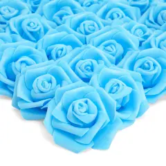 Juvale 100 Pack Light Blue Artificial Flowers - 3 Inches, Fake Carnations for Wedding, Bridal Shower & Valentine's Day Decorations, Arts and Crafts