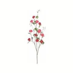 59" Tall Faux Pink Rose Spray Branch &ndash; Realistic Artificial Long Stem for Vases & Wedding Decor-FSR346-BT