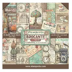Stamperia Double-Sided Paper Pad 8"X8" 10/Pkg-Brocante Antiques