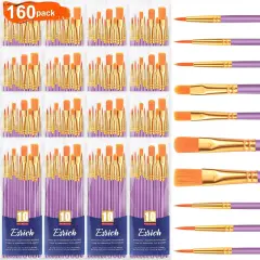 Acrylic Paint Brushes Set, 16Packs/160 Pcs
