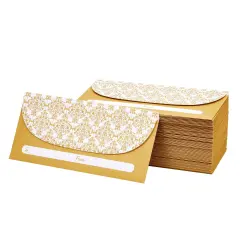 100 Pack Gold Money Envelopes for Cash Gifts, Fancy Decorative Design 6.7 x 3.3 In Cash Envelopes for Birthday, Graduations, Weddings, Other Special Occasions, Bulk Pack
