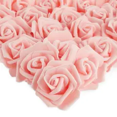 Juvale 100 Pack Pink Artificial Flowers - 3 Inches, Fake Roses for Wedding, Bridal Shower & Valentine's Day Decorations, Arts and Crafts