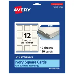 Avery 2" x 2" Square, Matte Ivory Square Cards
