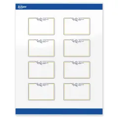 Avery Printable Rectangle Labels, Gold & Navy Border with Florals, 2" x 3", Glossy White Rectangle Labels, Permanent, Laser/Inkjet, 80ct, Great for Product Labels