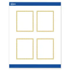 Avery Printable Rectangle Labels, Gold Beads, 4" x 3-1/3", Matte White Rectangle Labels, Permanent, Laser/Inkjet, 40ct, Great for Product Labels