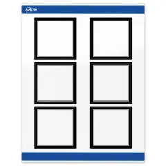 Avery Printable Square Labels, Double Black Border, 3" x 3", Glossy White Square Labels, Permanent, Laser/Inkjet, 60ct, Great for Product Labels