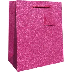 Pack/6: Magenta Sparkle Gift Bag - 8 x 4 x 10"