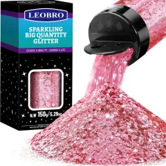 Pink Chunky Glitter, 150g/5.29oz for Resin, Mixed Fine & Metallic Crafts, Epoxy Resin, Bulk for DIY Tumbler Painting