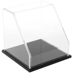 Plymor Clear Acrylic Slanted Front Display Case, 6" x 6" x 6" Black