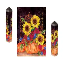 Pumpkin Bouquet Fall Art Pole 20 Inches