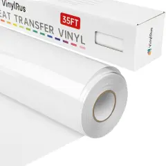 Heat Transfer Vinyl-12&rdquo; x 35FT White Iron on Vinyl Roll for Shirts