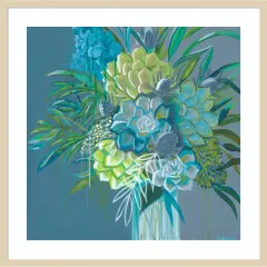 Cool Blues by Fab Funky Wood Framed Wall Art Print