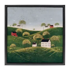 Stupell Industries Rolling Hills in Countryside Village Floating Frame, design by Warren Kimble