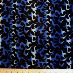 1 Yard Royal or Black Fire Flame Velboa Faux Fur Apparel Fabric 58/60&Prime; Wide, 100% Polyester