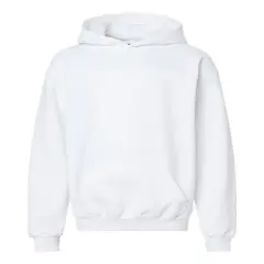 Gildan&reg; Youth Midweight Hooded Turtle Neck Long Sleeve Sweatshirt White