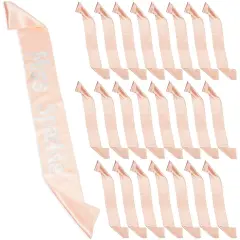 Shell Pink Satin Sashes for Pageants, Bachelorette Party, Prom (4 x 33 in, 24 Pack)