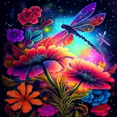 Dragonfly Diamond Painting Kits DIY 5D Flowers Diamond Art Kits for Beginners Adults Full Drill Diamond Painting Kits for Home Wall Decoration Gift 12x16 inch.