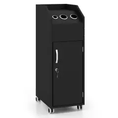 Salon Trolley Cart 360&deg; Rolling Tool Cart Mobile Storage Station with 4 Lockable Wheels-Black