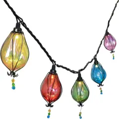 Multicolor Outdoor String Lights with 10 Bulbs