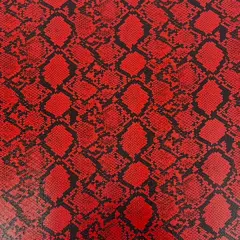 1 Yard Caicos Snake Skin Faux Leather Vinyl Fabric For Upholstery Handbags 54" Width Red