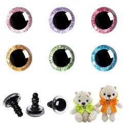 120pcs 16mm 3D Glitter Plastic Safety Eyes