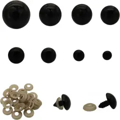 150Pcs 10-30mm Black Large Plastic Safety Eyes