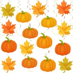 36pcs Thanksgiving Fall Pumpkin Maple Leaf Hanging