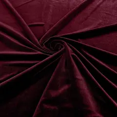 1 Yard Luxurious Stretch Velvet Fabric Polyester Lycra Spandex 58/60" Wide Burgundy