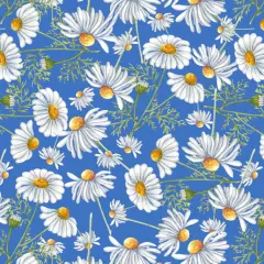 Daisies Wildflowers Cotton Fabric | By The Yard | Sewing and Crafting | 44 inches wide
