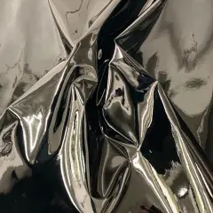 1 Yard Chrome Reflective Mirror Vinyl Fabric For Handbags Upholstery Crafts 54 Inch Width Black